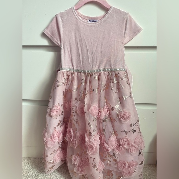 Pink Floral Kids Dress BluBeri size 5 - Picture 1 of 4